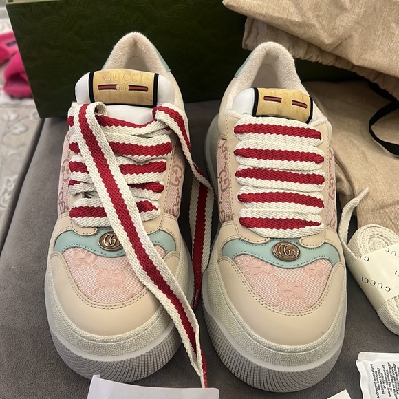 GUCCI  AUTHENTIC GUCCI WOMEN'S SCREENER SNEAKER SIZE 38 - Picture 5 of 17